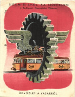 T2/T3 1948 Budapesti Nemzetközi Vásár, B.Sz.K.Rt. és B.H.É.V. Alk. Szövetkezete Reklámlap, Villamos / Hungarian Internat - Ohne Zuordnung