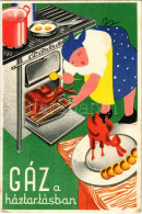 T3 Gáz A Háztartásban. Seidner Litográfia / Hungarian Gas Advertising Card + "1939 X. Őszi Lakberendezési és Háztartási  - Ohne Zuordnung