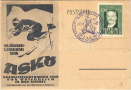 * T2/T3 1948 ASKÖ. Skimeisterschaften 1948 Von Österreich In Bad Aussee / Austrian Ski Championship Advertising Art Post - Non Classés