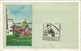 * T2/T3 Hand-drawn And Colored Horse Race Art Postcard S: B. A. - Non Classificati