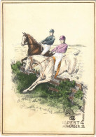 * T2/T3 Horse Race Art Postcard, Equestrian Sport (EK) - Ohne Zuordnung