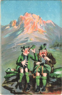 ** T2/T3 German Drunk Men Humour Art Postcard. Heliocolorkarte Von Ottmar Zieher (EK) - Non Classificati