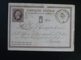 Entier Postal Stationery Card Italie Italy 1877 - Postwaardestukken
