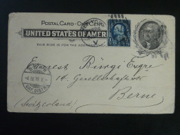 Entier Postal Stationery Card New York --> Bern 1899 - ...-1900