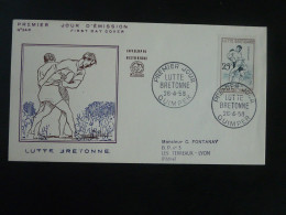 FDC Lutte Bretonne Wrestling Quimper 29 Finistère 1958 (ex 1) - Lucha