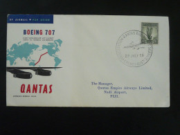 Lettre Premier Vol First Flight Cover Sydney Fiji Boeing 707 Qantas 1959 - Cartas & Documentos