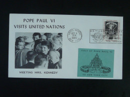 Lettre Cover Pope Paul VI Visit United Nations Meeting Jacky Kennedy New York 1965 (ex 2) - Lettres & Documents