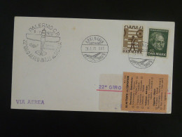 Lettre Cover Giro Aereo De Sicilia Vol Flight Copenhagen Palermo 1970 - Lettres & Documents