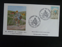 FDC Facteur à Vélo Cycling Postman Journée Du Timbre St-Eloy Les Mines 63 Puy De Dome 1972 - Cycling
