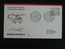 Lettre Cover Vol Helicoptère Flight Gronlandsfly Groenland Greenland 1977 - Helicopters