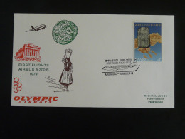 Lettre Premier Vol First Flight Cover Athens Paris Airbus A300 Olympic Airways 1979 - Lettres & Documents