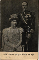 * T3 XIII. Alfonz Spanyol Király és Neje. Biró A. Felvétele / Alfonso XIII, King Of Spain And The Queen (szakadás / Tear - Unclassified