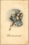 T2/T3 1913 Húsvéti üdvözlet / Easter Greeting Art Postcard With Bells (fl) - Non Classés