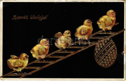 T3 1911 Húsvéti üdvözlet / Easter Greeting Art Postcard With Chicken And Egg. Emb. Litho (EB) - Non Classés