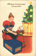 T2/T3 1940 Boldog Karácsonyi ünnepeket! / Christmas Greeting Art Postcard, Hungarian Folklore (EK) - Sin Clasificación