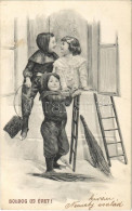 T2 1912 Boldog Újévet! / New Year Greeting Art Postcard, Chimney Sweepers - Unclassified