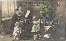 ** T2/T3 Boldog Karácsonyi ünnepeket / Christmas Greeting Card, Family On Christmas Eve (fl) - Ohne Zuordnung