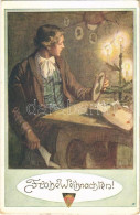 T2/T3 1913 Frohe Weihnachten! / Christmas Greeting Art Postcard. Deutscher Schulverein Karte Nr. 539. S: E. Schütz (EK) - Non Classés