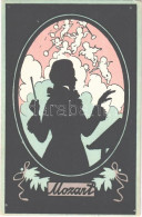 ** T4 Mozart. B.K.W.I. 425-2. Silhouette Art Postcard (apró Lyukak / Tiny Pinholes) - Non Classificati