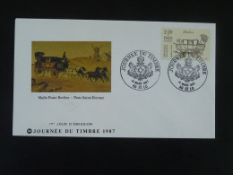 FDC Histoire Postale Malle Poste Journée Du Timbre Saint-Lo 50 Manche 1987 - Kutschen