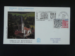 FDC Abbaye De Montbenoit Flamme Concordante Le Saugeais 25 Doubs 1987 - Abbayes & Monastères