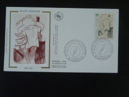 FDC Blaise Cendrars Par Modigliani étoile De David Salon Philatélique D'automne Courbevoie 1987 - Jewish