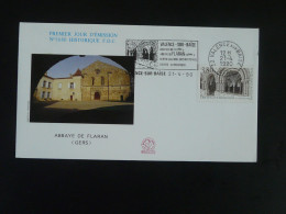 FDC Abbaye De Flaran Medieval Flamme Concordante Valence Sur Baise 32 Gers 1990 - Abadías Y Monasterios