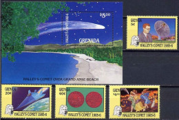 Grenada 1986  Space Halley's Comet Set + MSS  MNH** - North  America