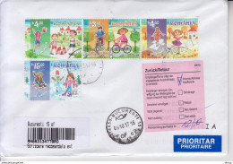 ROMANIA 2017: CHILDREN GAMES Returned Registered Cover To GERMANY And Back Item N° #485129645 - Registered Shipping! - Gebruikt