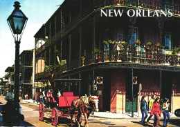 UNITED STATES, LOUISIANA, NEW ORLEANS, CARRIAGE, FRENCH QUARTER, LACE BALCONIES AT ROYAL AND DUMAINE STREETS - New Orleans