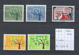 (TJ) Europa CEPT 1962 - 3 Sets (postfris/neuf/MNH) - 1962
