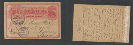 NICARAGUA. 1892 (3 Sept) Matagalpa - Switzerland, Neuchatel (18 Oct) Via Managua 3c Red Illustrated Stationary Card. Fin - Nicaragua