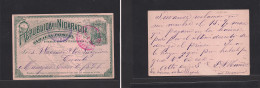 NICARAGUA. 1891 (6 Ene) Managua - Corinto (7 Ene) Early 2c Green / Salmon Stat Card With Depart + Arrival Cachets, With  - Nicaragua