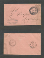 NICARAGUA. 1893 (Feb 28) Granada - Germany, Hamburg (23 March) 10c Grey On Pink Stationary Envelope 1893 Issue, Properly - Nicaragua