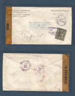 NICARAGUA. 1943 (Sept) Managua - USA, Carthage, Missionari (17 - 27 Sept) Air Depart Censored Envelope + US Censor Label - Nicaragua