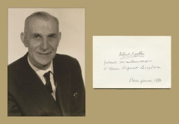 Alfred Kastler (1902-1984) - French Physicist - Signed Card + Photo - Nobel - Inventeurs & Scientifiques