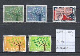 (TJ) Europa CEPT 1962 - 3 Sets (postfris Met Plakker/neuf Avec Charnière/MH) - 1962