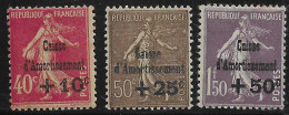 France Caisse D'Amortissement YT N° 266/268 Neufs *. TB - Unused Stamps