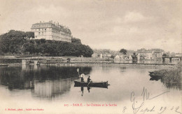 Sablé Sur Sarthe * Le Château Et La Sarthe * Pêcheur Pêche à La Ligne - Sable Sur Sarthe