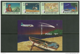 Anguilla 1986  Space Halley's Comet Set + MSS  MNH** - North  America