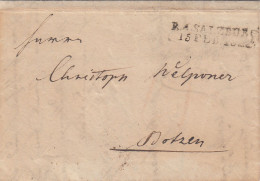 RC211 - 1822 PREPHILATELIC LETTER SALZBURG TO BOTZEN - ...-1850 Voorfilatelie