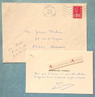 ● Christian PINEAU 1975 Autographe à M. Péchon - Politique & Déporté Résistant socialiste né Chaumont - Carte Visite Cdv - Personajes Historicos