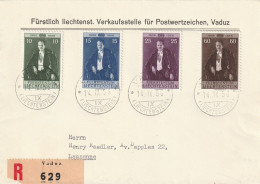 Liechtenstein Lettre Recommandée Vaduz Pour La Suisse 1956 - Briefe U. Dokumente