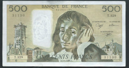 France - 500 Francs - 3-01-1991 - 31130 T.329 -  Ttb --  Laura 11801 - 500 F 1968-1993 ''Pascal''