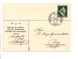 SUISSE PRO JUVENTUTE JOURNEE DU TIMBRE 1941 - Covers & Documents