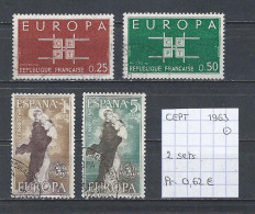 (TJ) Europa CEPT 1963 - 2 Sets (gest./obl./used) - 1963