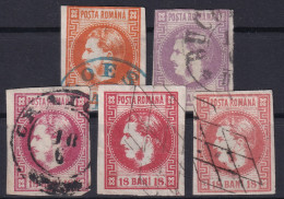 MOLDAVIA-WALACHIA 1868 - Canceled - Sc# 33, 34, 36, 36a, 36... - 1858-1880 Moldavië & Prinsdom