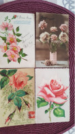14 Cartes De Voeux Avec Roses , Des Relief Gauffrées Et Autres , Même Correspondance - Autres & Non Classés