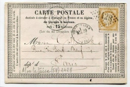 !!! CARTE PRECURSEUR CERES CACHET DE MONTATAIRE (OISE) 1875 - Cartes Précurseurs