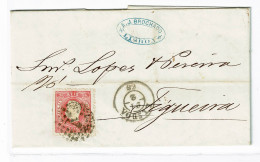 Portugal, 1868, # 30, Para Figueira - Storia Postale